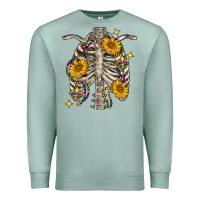 Seafoam mardi gras chest sunflowers skeleton Premium Sweatshirt - FaDigitalArtStudio