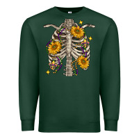 Sports Green mardi gras chest sunflowers skeleton Premium Sweatshirt - FaDigitalArtStudio