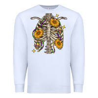 White mardi gras chest sunflowers skeleton Premium Sweatshirt - FaDigitalArtStudio