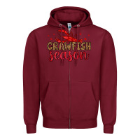 Burgundy crawfish season Zipper Hoodie - OliviaCreatesArt