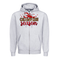 Heather Grey crawfish season Zipper Hoodie - OliviaCreatesArt