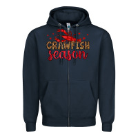 Navy crawfish season Zipper Hoodie - OliviaCreatesArt
