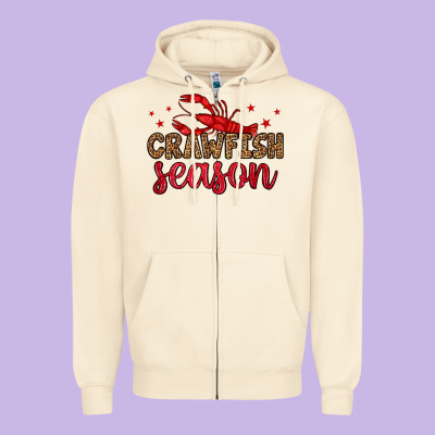 Crawfish Season Zipper Hoodie Designed By Oliviacreatesart