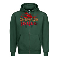 Sports Green crawfish season Zipper Hoodie - OliviaCreatesArt