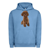 Pigment Pebble Blue Poodles Dog lllustrations Urban Hoodie - LillyAllenDesigns