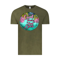 Vintage Olive good times and tan lines Vintage Tee - JahusDesignShop