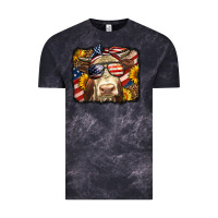 Cloud Black Western 4th Of July Cow Background Vintage Tee - LillyAllenDesigns