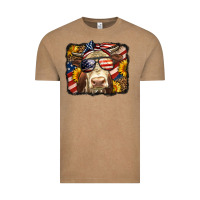 Vintage Coffee Western 4th Of July Cow Background Vintage Tee - LillyAllenDesigns