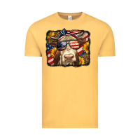 Vintage Mustard Western 4th Of July Cow Background Vintage Tee - LillyAllenDesigns