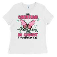 White new creation in christ 2 corinthians5.17 Ladies Tee - MaliasSmallBusiness
