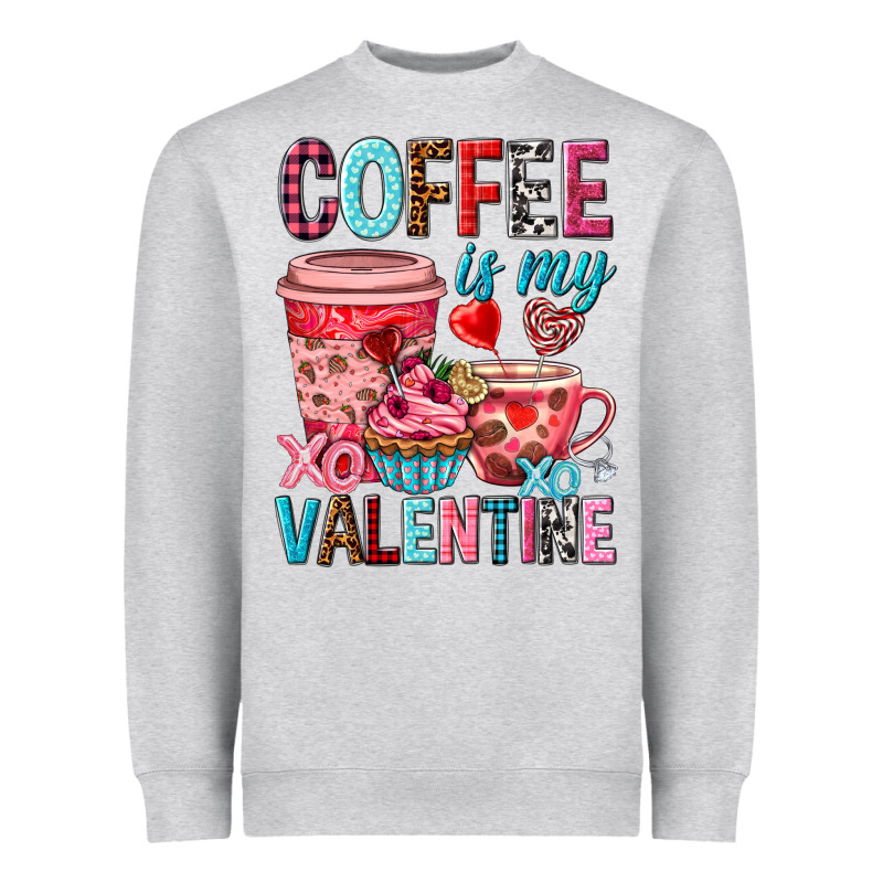 Coffee Is My Valentine Valentine's Day Heavyweight Sweatshirt by HowdyJamesFarm | Teevron