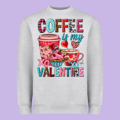 Coffee Is My Valentine Valentine's Day Heavyweight Sweatshirt Designed By Howdyjamesfarm