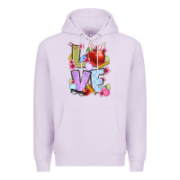 Lilac Easter love Teacher Premium Hoodie - OliviaCreatesArt