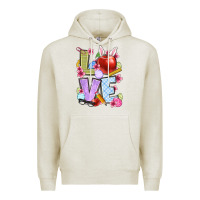 Oatmeal Heather Easter love Teacher Premium Hoodie - OliviaCreatesArt