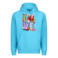 Ocean Blue Easter love Teacher Premium Hoodie - OliviaCreatesArt