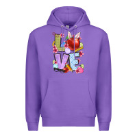 Purple Easter love Teacher Premium Hoodie - OliviaCreatesArt