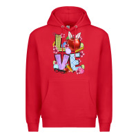 Red Easter love Teacher Premium Hoodie - OliviaCreatesArt