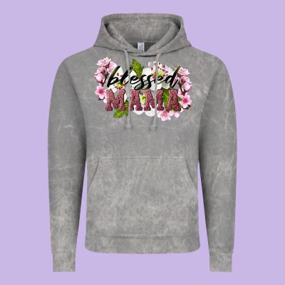 Blessed Mama Vintage Hoodie Designed By Lillyallendesigns