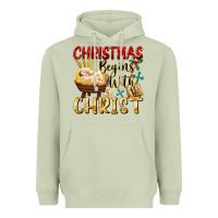Matcha christmas begins with christ Heavyweight Hoodie - FaDigitalArtStudio