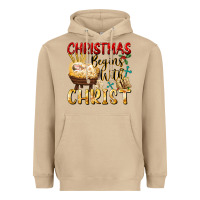 Mushroom christmas begins with christ Heavyweight Hoodie - FaDigitalArtStudio