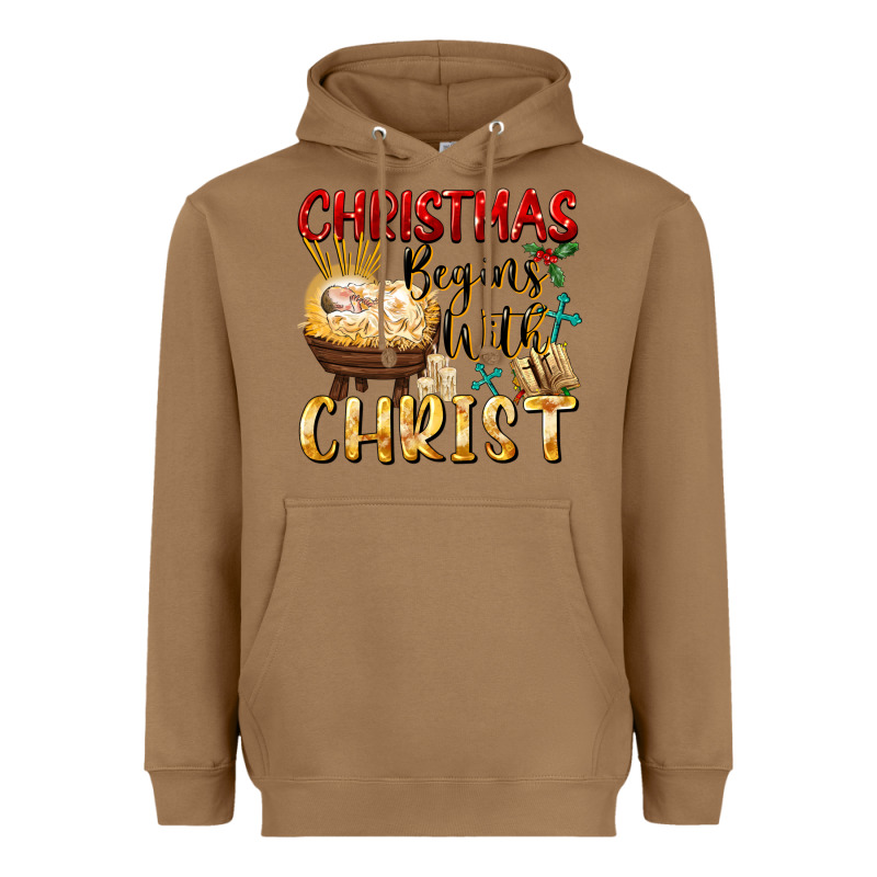 Christmas Begins With Christ Heavyweight Hoodie by FaDigitalArtStudio | Teevron