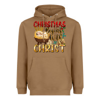 Toasted Coconut christmas begins with christ Heavyweight Hoodie - FaDigitalArtStudio