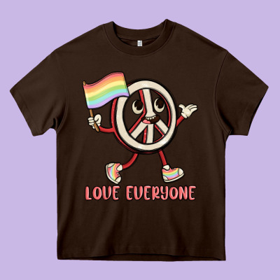 Love Everyone Heavy Core Tee Designed By Maliassmallbusiness