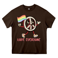 Chocolate Brown love everyone Heavy Core Tee - MaliasSmallBusiness