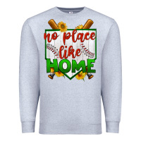 Heather Grey no place like home baseball Premium Sweatshirt - BundleAndBundleShop