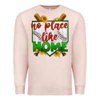 Pale Pink no place like home baseball Premium Sweatshirt - BundleAndBundleShop