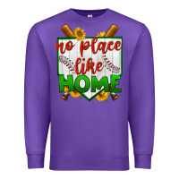 Purple no place like home baseball Premium Sweatshirt - BundleAndBundleShop