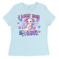 Baby Blue love you a lotl Ladies Tee - MaliasSmallBusiness