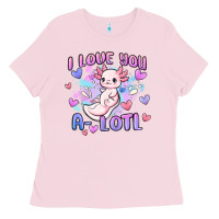 Bubblegum Pink love you a lotl Ladies Tee - MaliasSmallBusiness