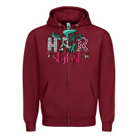 Burgundy hair stylist Zipper Hoodie - OliviaCreatesArt