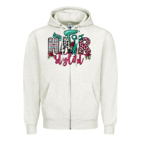 Oatmeal Heather hair stylist Zipper Hoodie - OliviaCreatesArt