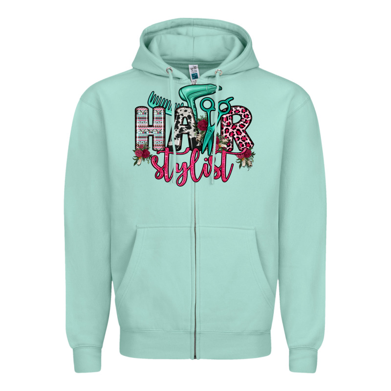 Hair Stylist Zipper Hoodie by OliviaCreatesArt | Teevron
