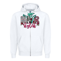 White hair stylist Zipper Hoodie - OliviaCreatesArt