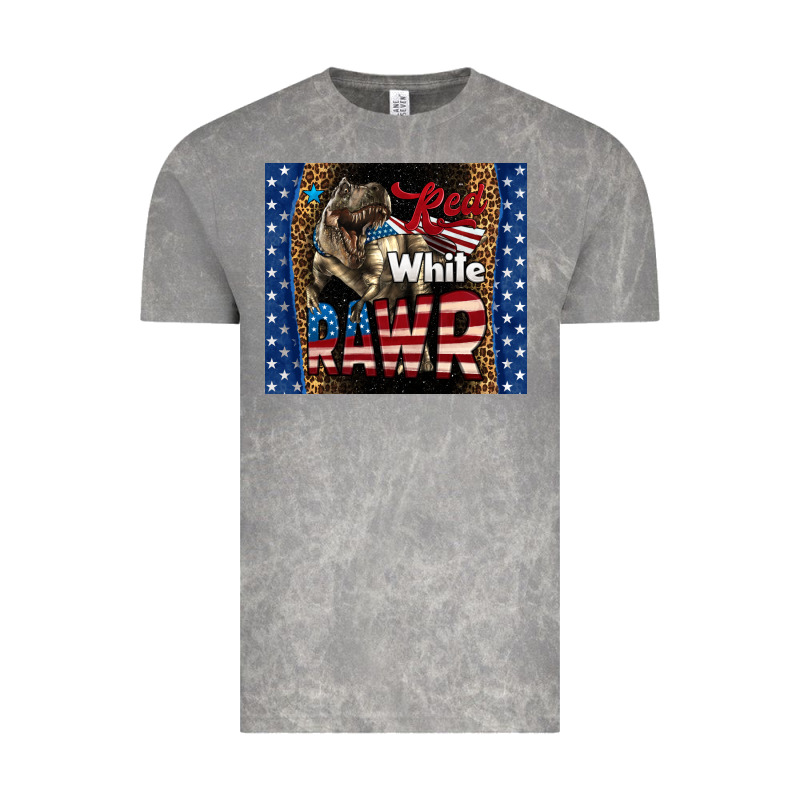 Western Red White Rawr Dinosaur Vintage Tee by LillyAllenDesigns | Teevron