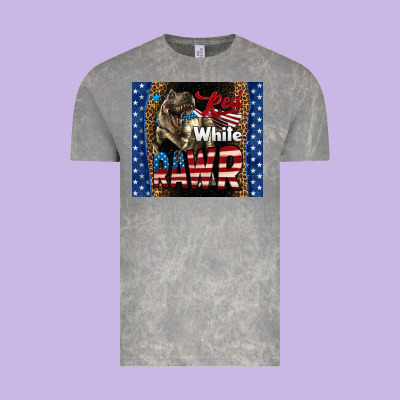 Western Red White Rawr Dinosaur Vintage Tee Designed By Lillyallendesigns