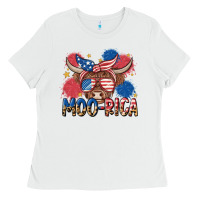 White moo rica Ladies Tee - MaliasSmallBusiness