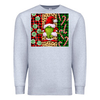 Heather Grey green christmas gnome Premium Sweatshirt - FaDigitalArtStudio