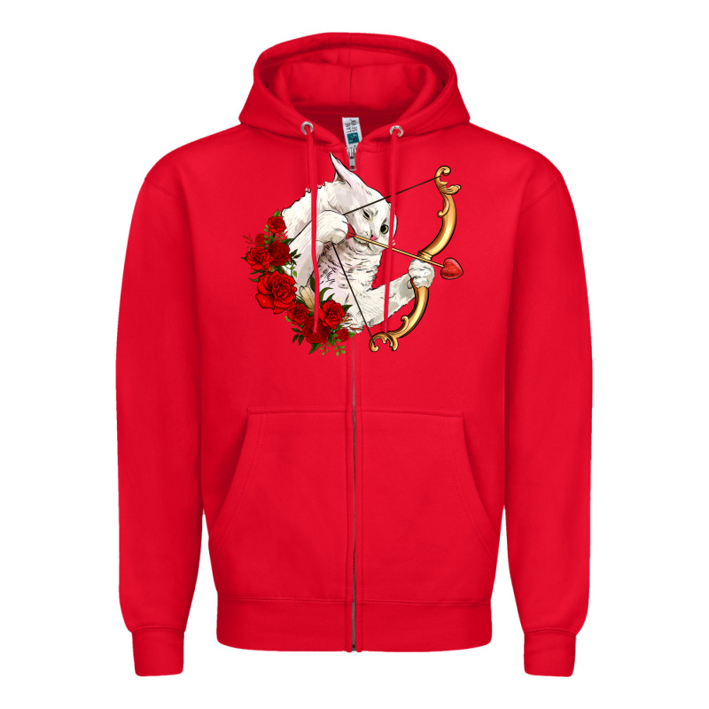 Cupid Cat Zipper Hoodie by OliviaCreatesArt | Teevron
