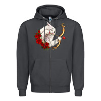 Smoke cupid cat Zipper Hoodie - OliviaCreatesArt