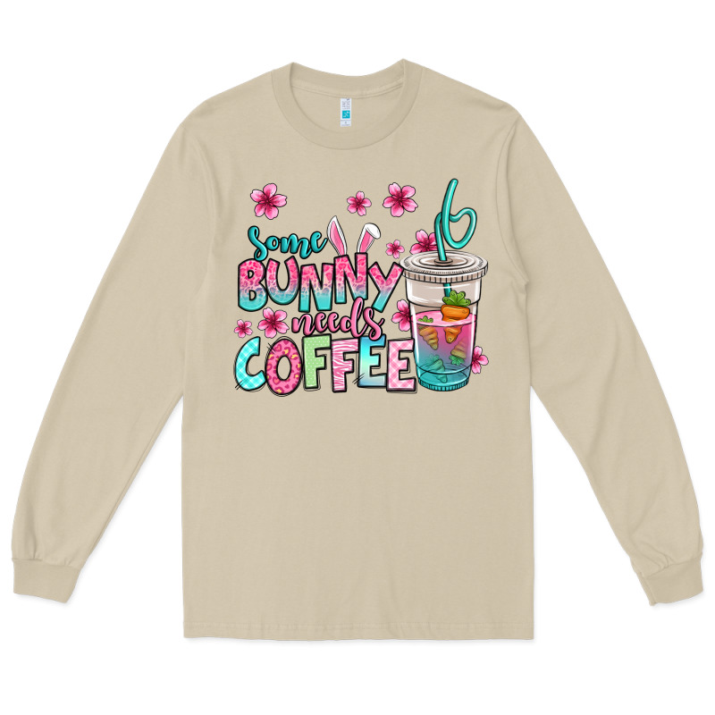 Some Bunny Needs Coffee Easter Long Sleeve Tee by Jasminsmagicworld | Teevron