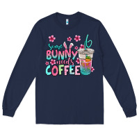 Navy some bunny needs coffee easter Long Sleeve Tee - Jasminsmagicworld