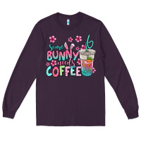 Plum some bunny needs coffee easter Long Sleeve Tee - Jasminsmagicworld