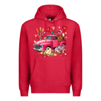 Cardinal Valentine's Day Truck Farm Animals Premium Hoodie - FaDigitalArtStudio