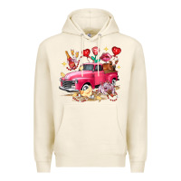 Tofu Valentine's Day Truck Farm Animals Premium Hoodie - FaDigitalArtStudio