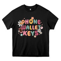 Black phone wallet keys Heavy Core Tee - MaliasSmallBusiness