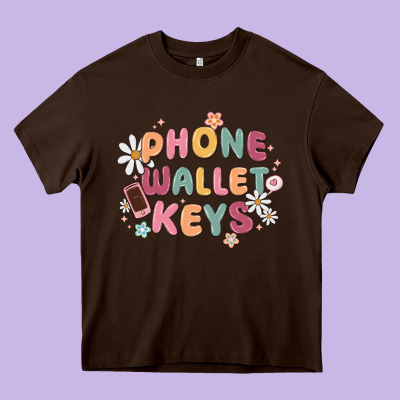 Phone Wallet Keys Heavy Core Tee Designed By Maliassmallbusiness